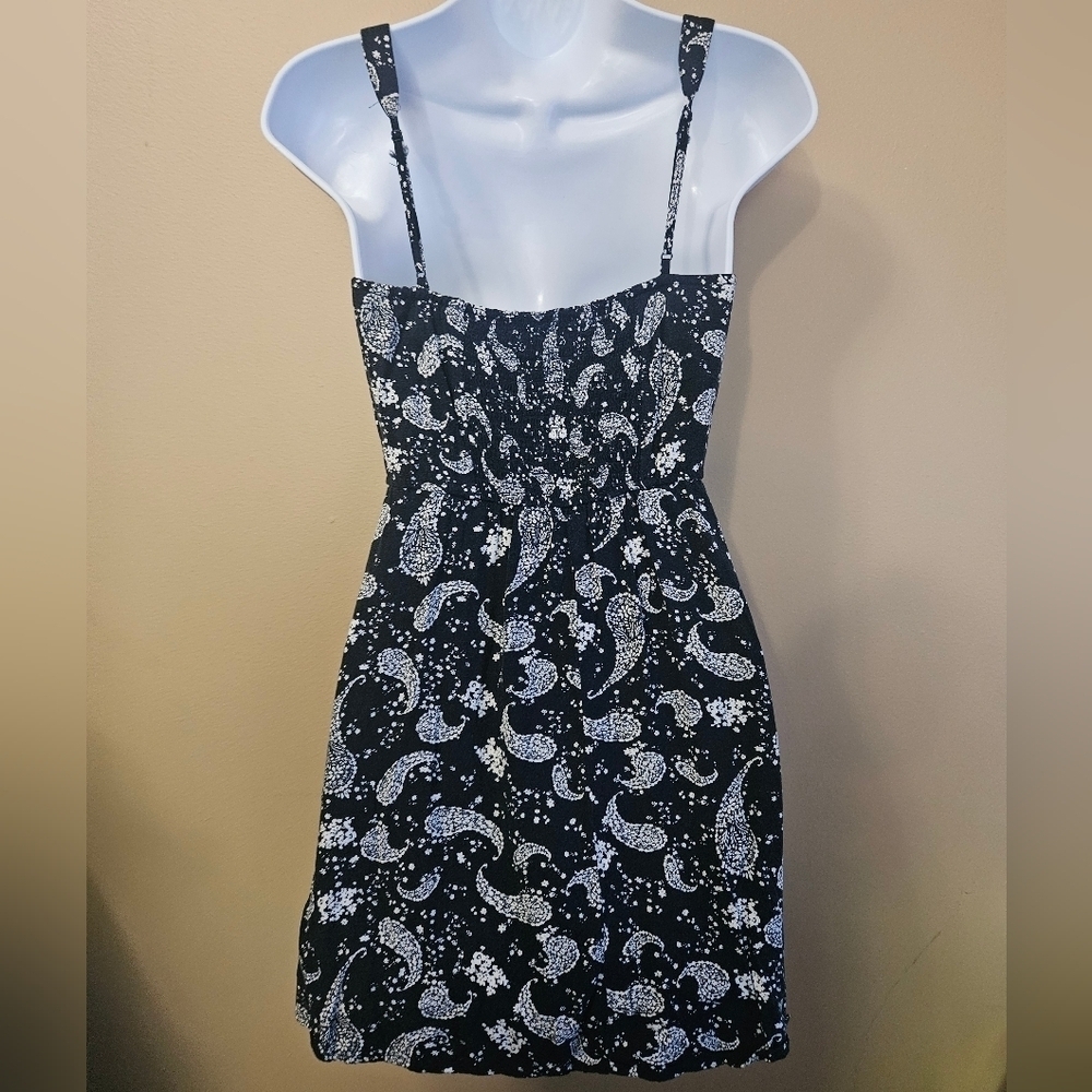Mi Ami Women's Size S Paisley Print Mini Dress Blue/White Y2K - Picture 2 of 5